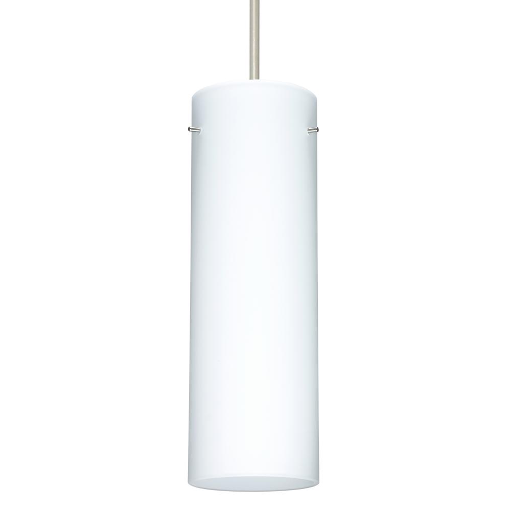 Besa Copa Pendant, Opal Matte, Satin Nickel, 1x5W LED