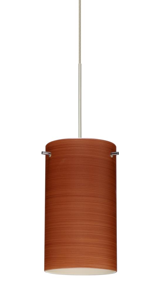 Besa Stilo 7 Pendant for Multiport Canopy Cherry Satin Nickel 1x5W LED, 15Ft. Cord