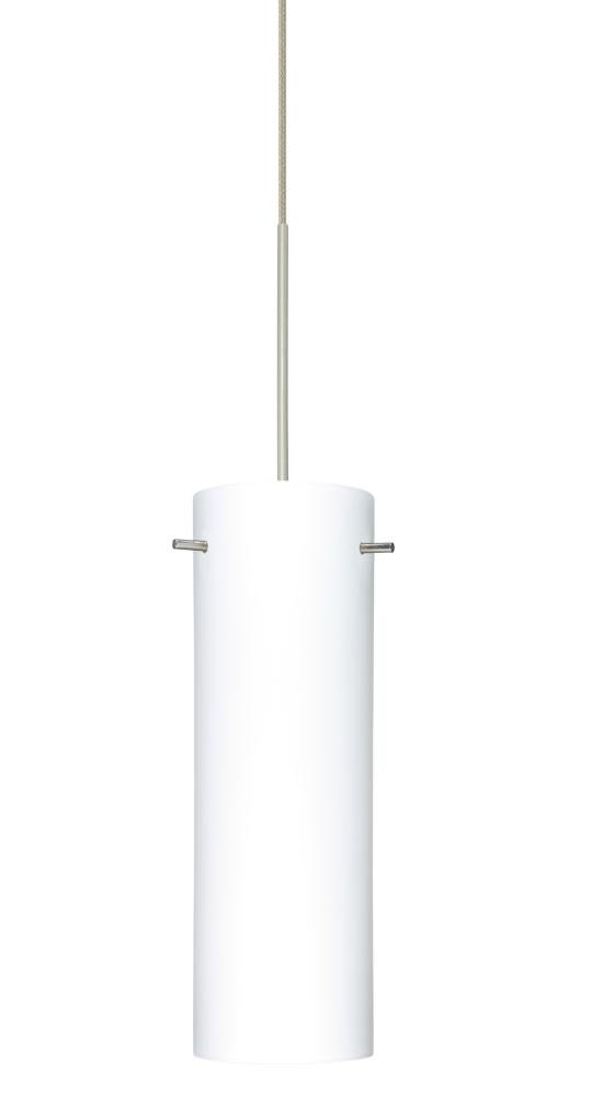 Besa Copa Pendant for Multiport Canopy, Opal Matte, Satin Nickel, 1x50W Halogen, 277V