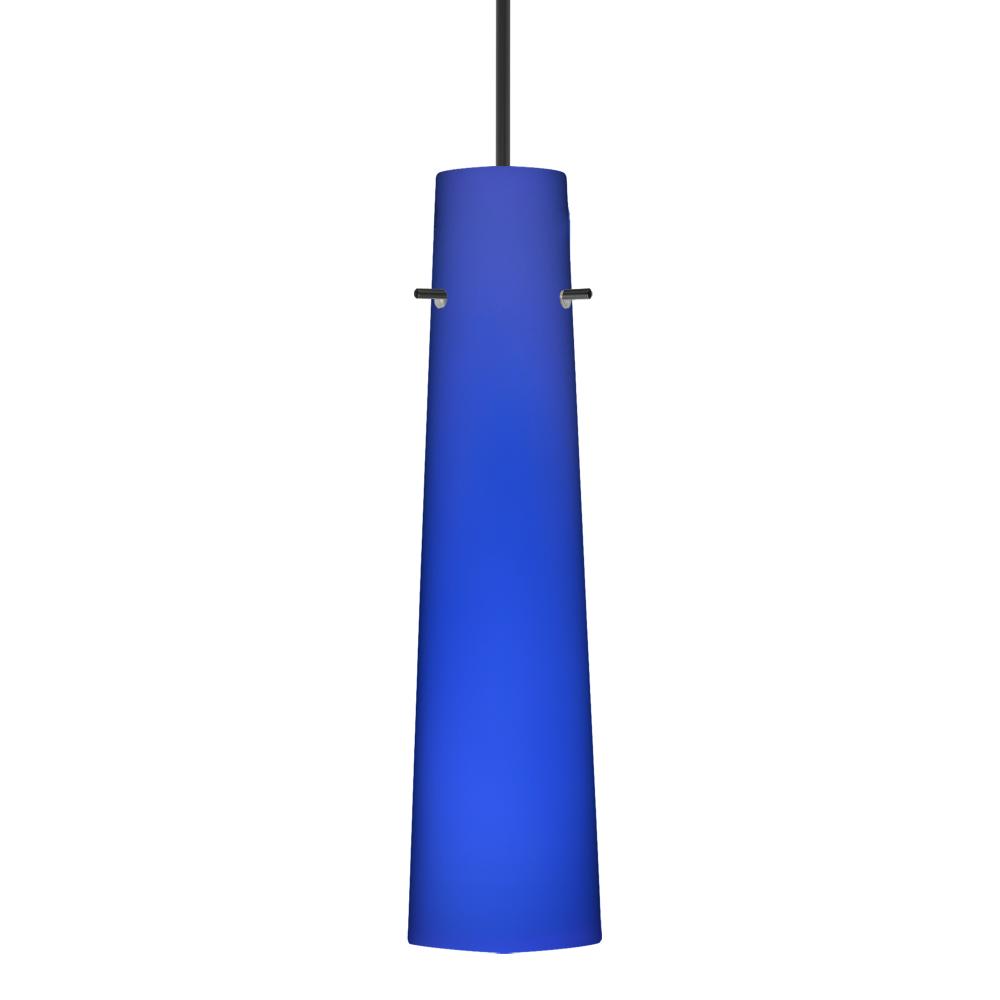 Besa Camino Pendant for Multiport Canopy Black Cobalt Blue Matte 1x50W Halogen, 15Ft. Cord