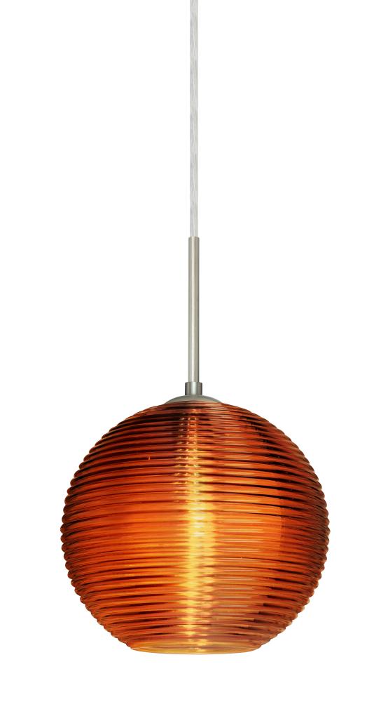 Besa Kristall 8 Pendant For Multiport Canopy Satin Nickel Amber 1x9W LED