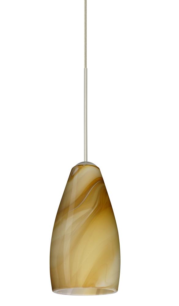 Besa Pendant For Multiport Canopy Karli Satin Nickel Honey 1x5W LED