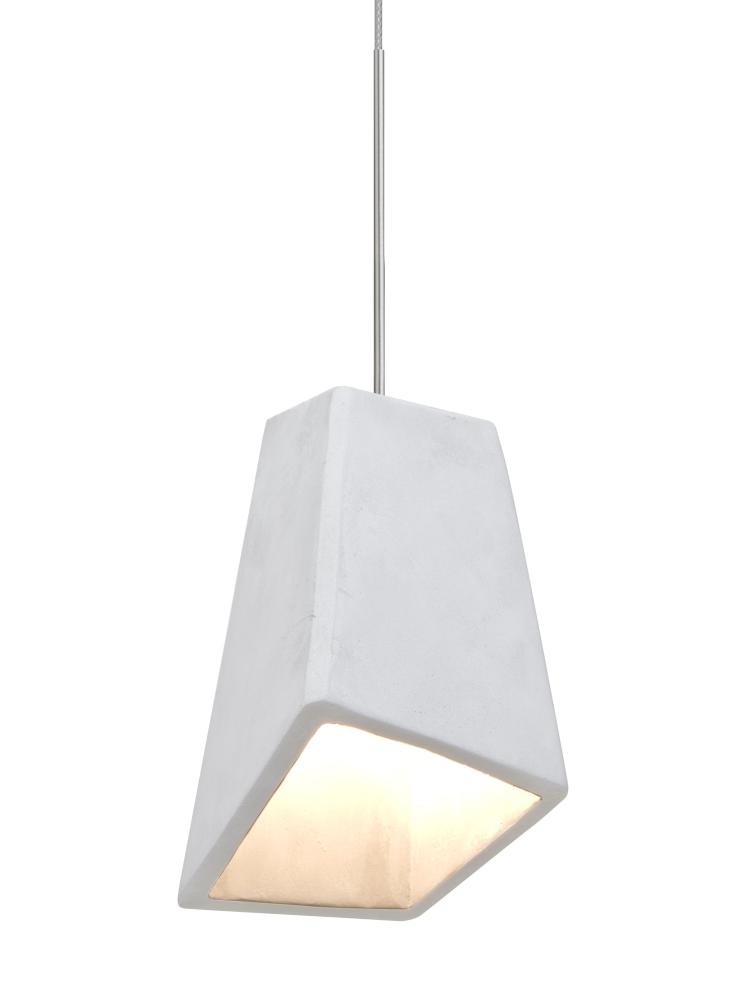 Besa Skip Cord Pendant For Multiport Canopy, White, Satin Nickel Finish, 1x9W LED