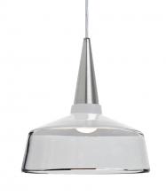 Besa Lighting 1JC-BARON10WH-LED-SN - Besa, Baron 10 Cord Pendant, White/Clear, Satin Nickel Finish, 1x9W LED