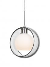 Besa Lighting 1JC-MANACL-LED-SN - Besa Mana Pendant, Clear/Opal, Satin Nickel Finish, 1x9W LED