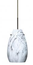 Besa Lighting 1JT-4126MG-LED-BR - Besa Pera 9 LED Pendant Marble Grigio Bronze 1x9W LED