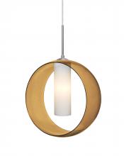 Besa Lighting 1JT-PLATOAM-LED-SN - Besa, Plato Cord Pendant, Amber/Opal, Satin Nickel Finish, 1x5W LED