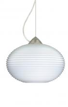 Besa Lighting 1KX-491307-SN - Besa Pape 12 Pendant 1Kx Opal Ribbed Satin Nickel 1x75W Medium Base