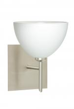 Besa Lighting 1SW-467907-SN-SQ - Besa Wall With SQ Canopy Brella Satin Nickel White 1x40W G9