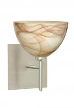 Besa Lighting 1SW-467983-SN-SQ - Besa Wall With SQ Canopy Brella Satin Nickel Mocha 1x40W G9