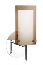 Besa Lighting 1SW-S44007-CR - Besa Pahu 4 Wall 1SW Transparent Smoke/Opal Chrome 1x40W G9