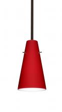 Besa Lighting 1TT-4124RM-LED-BR - Besa Cierro LED Pendant Ruby Matte Bronze 1x9W LED