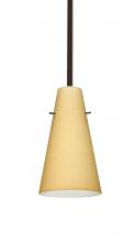Besa Lighting 1TT-4124VM-BR - Besa Cierro Stem Pendant Bronze Vanilla Matte 1x100W Medium Base