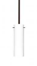 Besa Lighting 1TT-493007-MED-BR - Besa Stem Copa Pendant Bronze Opal Matte 1x40W B10 Medium Base