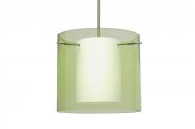 Besa Lighting 1TT-L18407-LED-SN - Besa Pahu 12 LED Pendant 1Tt Transparent Olive Satin Nickel 1x11W LED