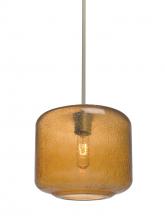 Besa Lighting 1TT-NILES10AM-SN - Besa Niles 10 Pendant, Amber Bubble, Satin Nickel Finish, 1x60W Medium Base T10