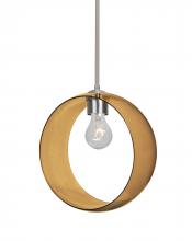 Besa Lighting 1TT-PLATOAM-SN-NI - Besa, Plato Stem Pendant, Amber, Satin Nickel Finish, 1x60W Medium Base