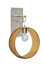 Besa Lighting 1WP-PLATOAM-SN-NI - Besa, Plato Wall Pendant, Amber, Satin Nickel Finish, 1x60W Medium Base