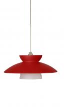 Besa Lighting 1XC-271831-SN - Besa Pendant Trilo 7 Satin Nickel Red Matte 1x50W Halogen