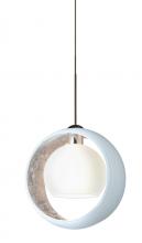 Besa Lighting 1XC-4293SF-LED-BR - Besa Pendant Pogo Bronze White/Inner Silver 1x5W LED