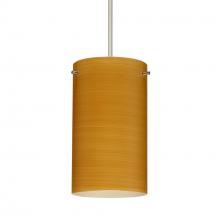 Besa Lighting 1XC-4404OK-LED-SN-L - Besa Stilo 7 Pendant Oak Satin Nickel 1x5W LED, 15Ft. Cord