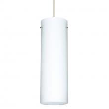 Besa Lighting 1XC-493007-SN-L - Besa Copa Pendant, Opal Matte, Satin Nickel, 1x50W Halogen, 15Ft. Cord