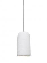 Besa Lighting 1XC-GLIDEWH-LED-SN - Besa Glide Cord Pendant, White, Satin Nickel Finish, 1x2W LED