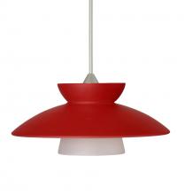 Besa Lighting 1XT-271831-SN - Besa Pendant Trilo 7 Satin Nickel Red Matte 1x50W Halogen