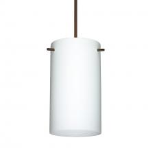 Besa Lighting 1XT-440407-LED-BR-L - Besa Stilo 7 Pendant Opal Matte Bronze 1x5W LED, 15Ft. Cord