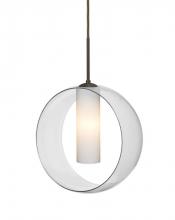 Besa Lighting 1JC-PLATOCL-LED-BR - Besa, Plato Cord Pendant, Clear/Opal, Bronze Finish, 1x5W LED
