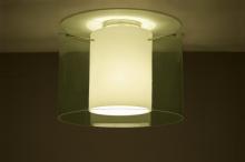 Besa Lighting 1KM-L00707-LED-SN - Besa Ceiling Pahu 16 Satin Nickel Transparent Olive/Opal 1x11W LED