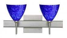 Besa Lighting 2SW-177986-SN-SQ - Besa Wall With SQ Canopy Mia Satin Nickel Blue Cloud 2x40W G9