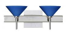 Besa Lighting 2SW-282484-CR-SQ - Besa Wall With SQ Canopy Kona Chrome Blue Starpoint 2x40W G9