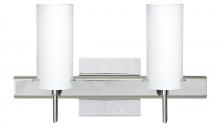 Besa Lighting 2SW-440307-CR-SQ - Besa Wall With SQ Canopy Copa 3 Chrome Opal Matte 2x40W G9