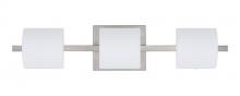 Besa Lighting 3WS-787307-LED-SN - Besa Wall Paolo Satin Nickel Opal Matte 3x50W G9