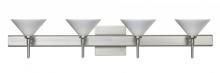 Besa Lighting 4SW-282453-SN-SQ - Besa Wall With SQ Canopy Kona Satin Nickel White Starpoint 4x40W G9