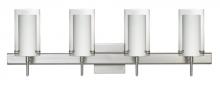 Besa Lighting 4SW-C44007-SN-SQ - Besa Pahu 4 Wall With SQ Canopy 4SW Clear/Opal Satin Nickel 4x40W G9