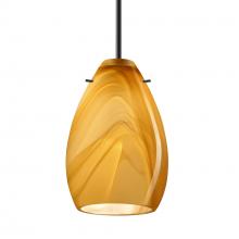 Besa Lighting B-1713HN-LED-BK - Besa Pendant for Multiport Canopy Pera 6, Black Finish, Honey 1x5W LED