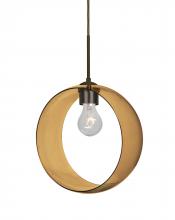 Besa Lighting J-PLATOAM-BR-NI - Besa, Plato Cord Pendant For Multiport Canopies, Amber, Bronze Finish, 1x60W Medium B