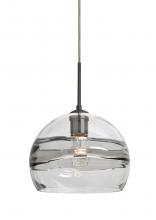 Besa Lighting J-SPIR10SC-BR - Besa Spirit 10 Pendant For Multiport Canopy, Smoke/Clear, Bronze Finish, 1x60W Medium