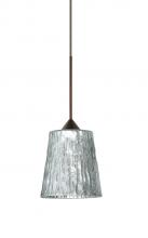 Besa Lighting RXP-5125SF-BR - Besa Pendant Nico 4 Bronze Stone Silver Foil 1x35W Halogen