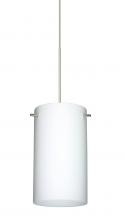 Besa Lighting X-440407-LED-SN-L - Besa Stilo 7 Pendant for Multiport Canopy Opal Matte Satin Nickel 1x5W LED, 15Ft. Cord