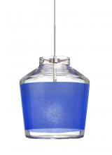 Besa Lighting X-PIC6BL-LED-SN - Besa Pendant For Multiport Canopy Pica 6 Satin Nickel Blue Sand 1x5W LED