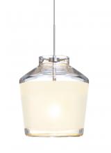 Besa Lighting X-PIC6WH-SN - Besa Pendant For Multiport Canopy Pica 6 Satin Nickel White Sand 1x50W Halogen