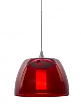 Besa Lighting X-SPURRD-SN - Besa Spur Cord Pendant For Multiport Canopy, Red, Satin Nickel Finish, 1x35W Halogen