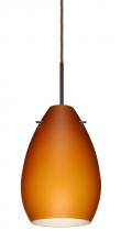 Besa Lighting 1BT-171380-HAL-BR - Besa Pera 6 Pendant Bronze Amber Matte 1x40W Halogen