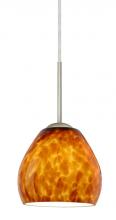 Besa Lighting 1BC-412218-SN - Besa Bolla Pendant Satin Nickel Amber Cloud 1x50W Candelabra