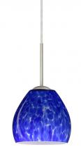 Besa Lighting 1BT-412286-SN - Besa Bolla Pendant Satin Nickel Blue Cloud 1x50W Candelabra