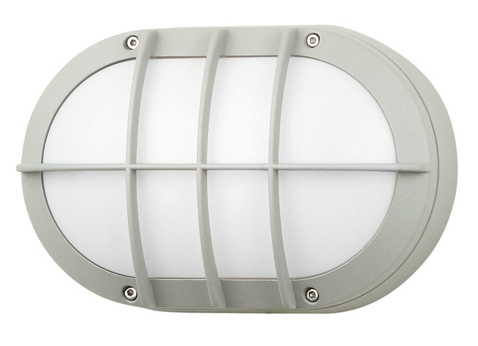 Outdoor Wall Lux Ovale Grid White Medium Base Incandescent 60W A19