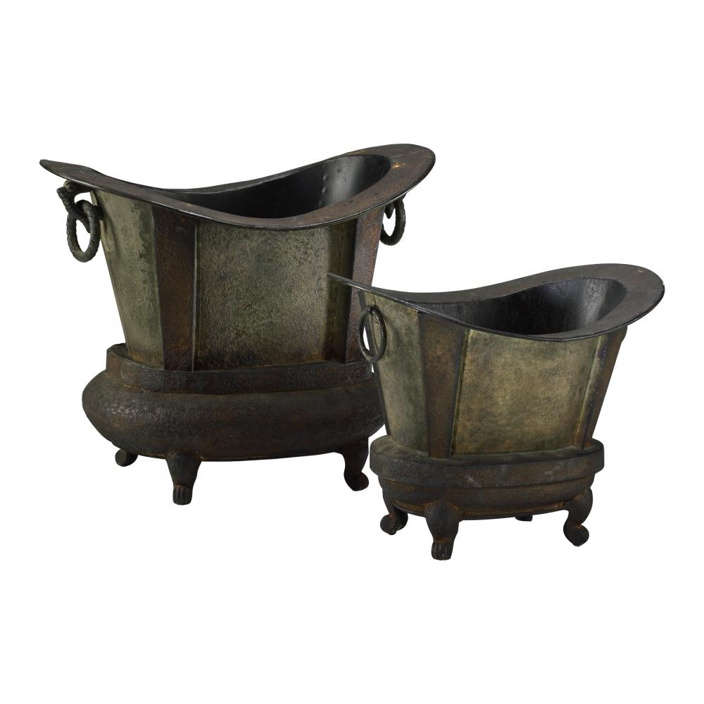 2pc Footed Tub Planters